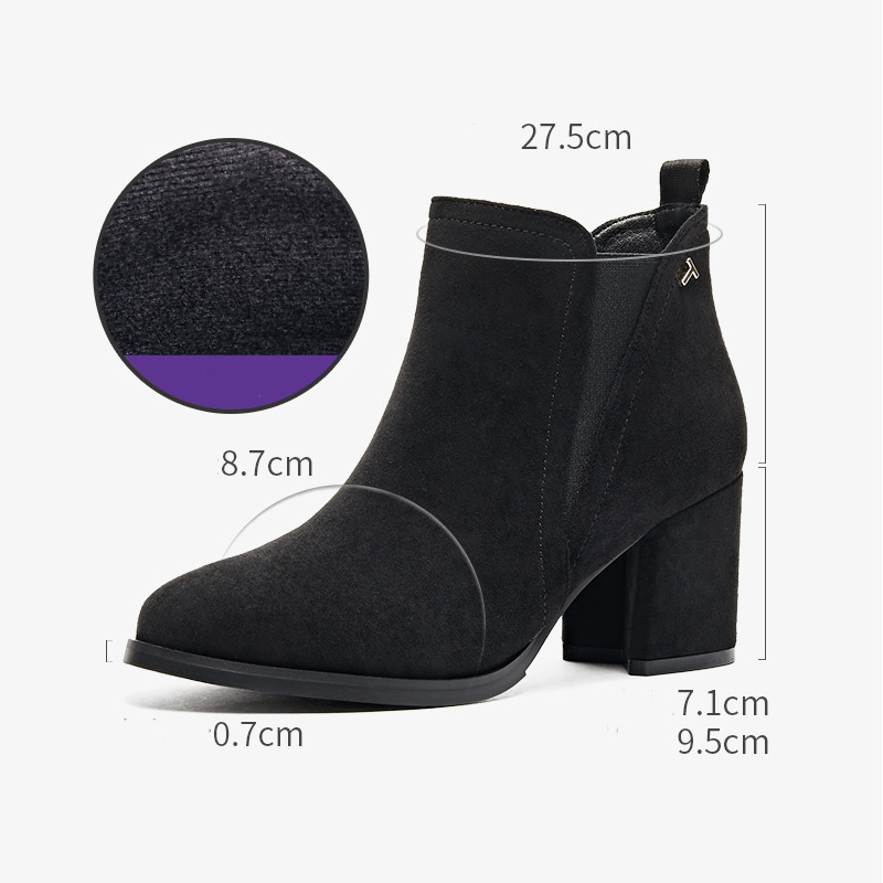 Öko velúrból készült hegyes modell női csizma - többféle modell