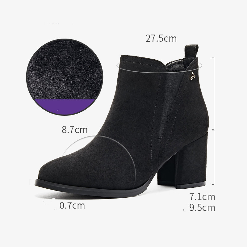 Öko velúrból készült hegyes modell női csizma - többféle modell