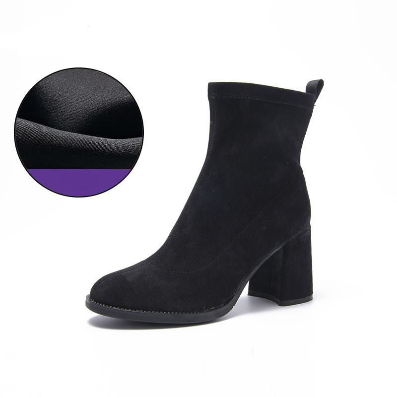 Öko velúrból készült hegyes modell női csizma - többféle modell