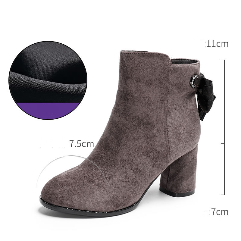 Öko velúrból készült hegyes modell női csizma - többféle modell