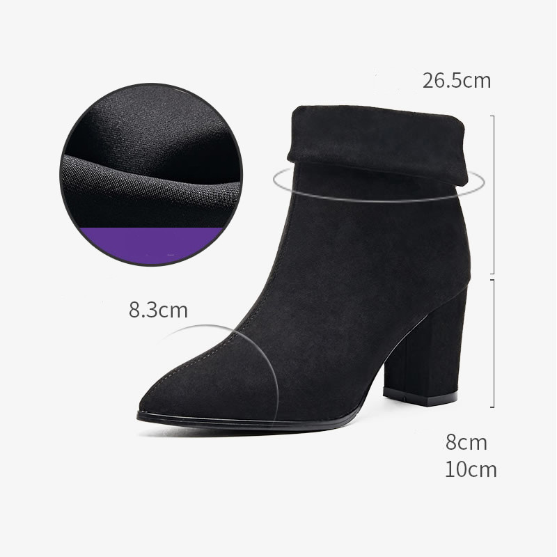 Öko velúrból készült hegyes modell női csizma - többféle modell