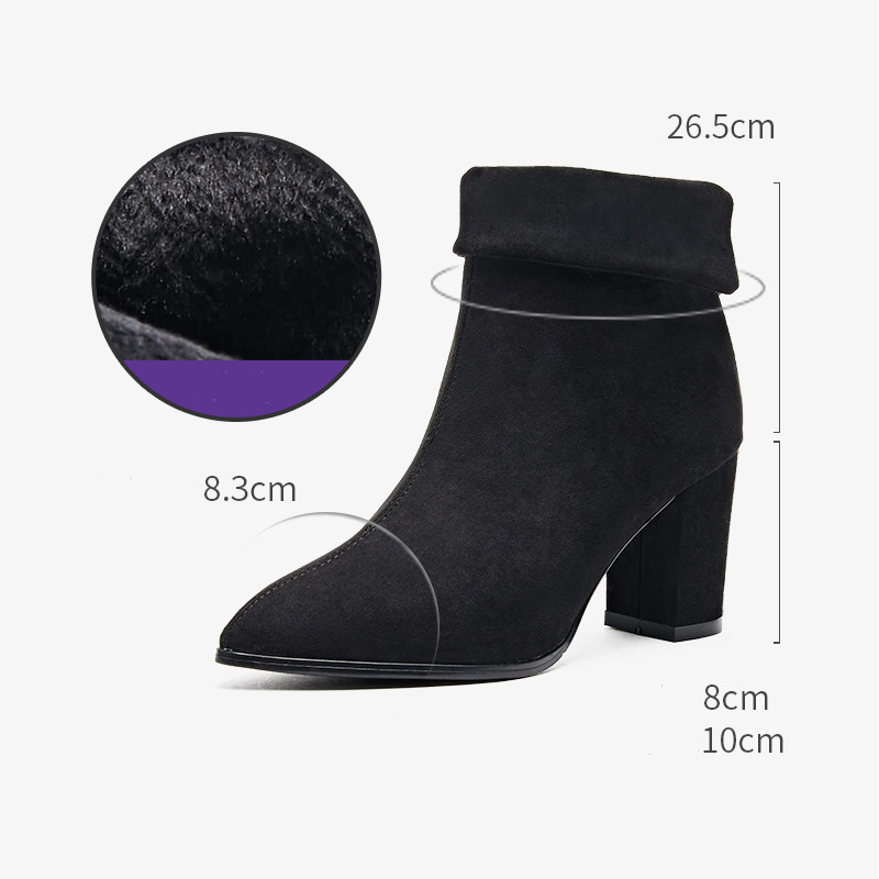 Öko velúrból készült hegyes modell női csizma - többféle modell