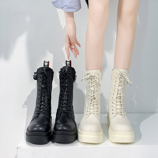 Bőr női modern csizma - két színben