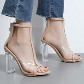 Alkalmi női csizma vastag sarokkal és cipzárral