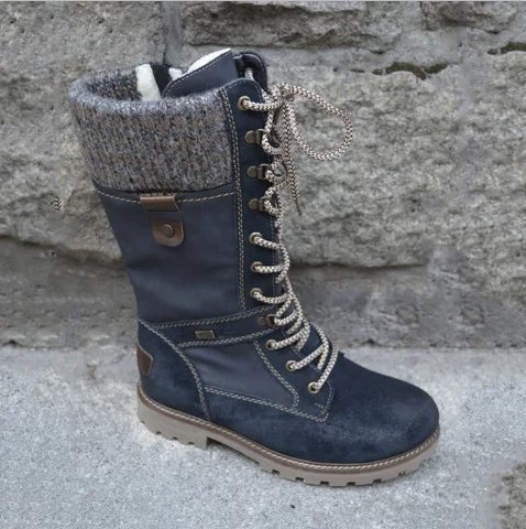 Naiste vabaaja saapad paelte ja lameda tallaga ökonahast