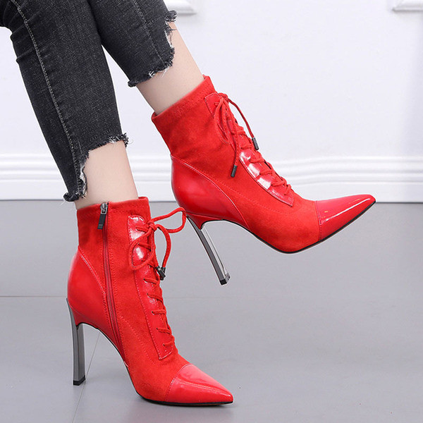 Moodsad naiste terava otsaga saapad kontsa kõrgusega 10 cm