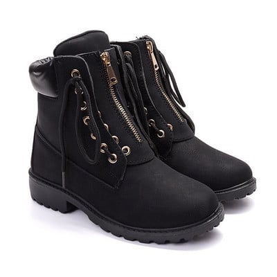 Női velúr csizma cipzárral és fűzővel