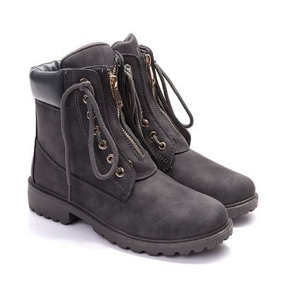 Női velúr csizma cipzárral és fűzővel