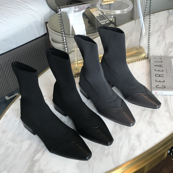 Női textilcsizma hegyes modell