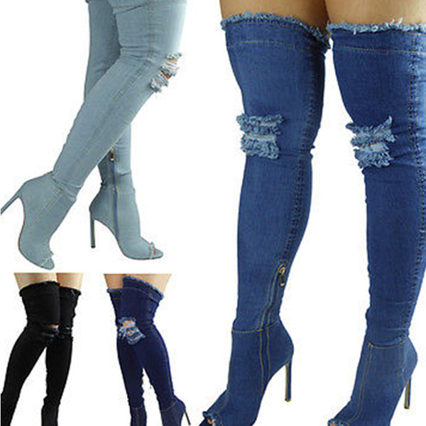 Rebenenud elementidega naiste teksasaabaste uus mudel