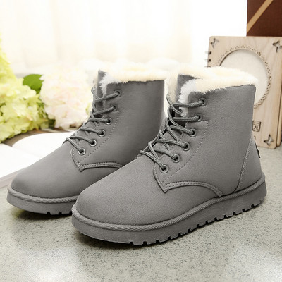 Női téli csizma puha béléssel és lapos talppal