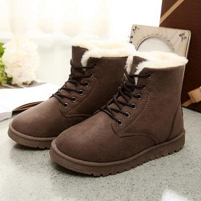 Női téli csizma puha béléssel és lapos talppal