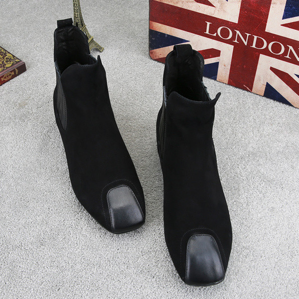 Sügisesed seemisnahast saapad ümar kummiga mudel