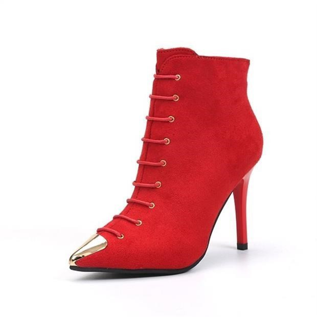 Női alkalmi hegyes cipő vékony sarokkal és cipzárral