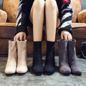 Дамски велурени боти с и без мека подплата 