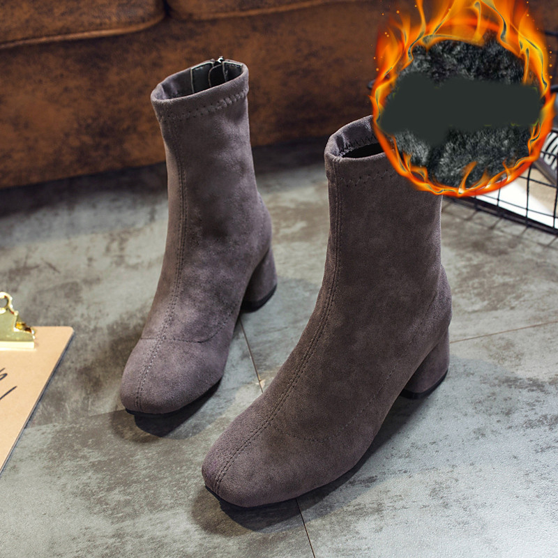 Дамски велурени боти с и без мека подплата 