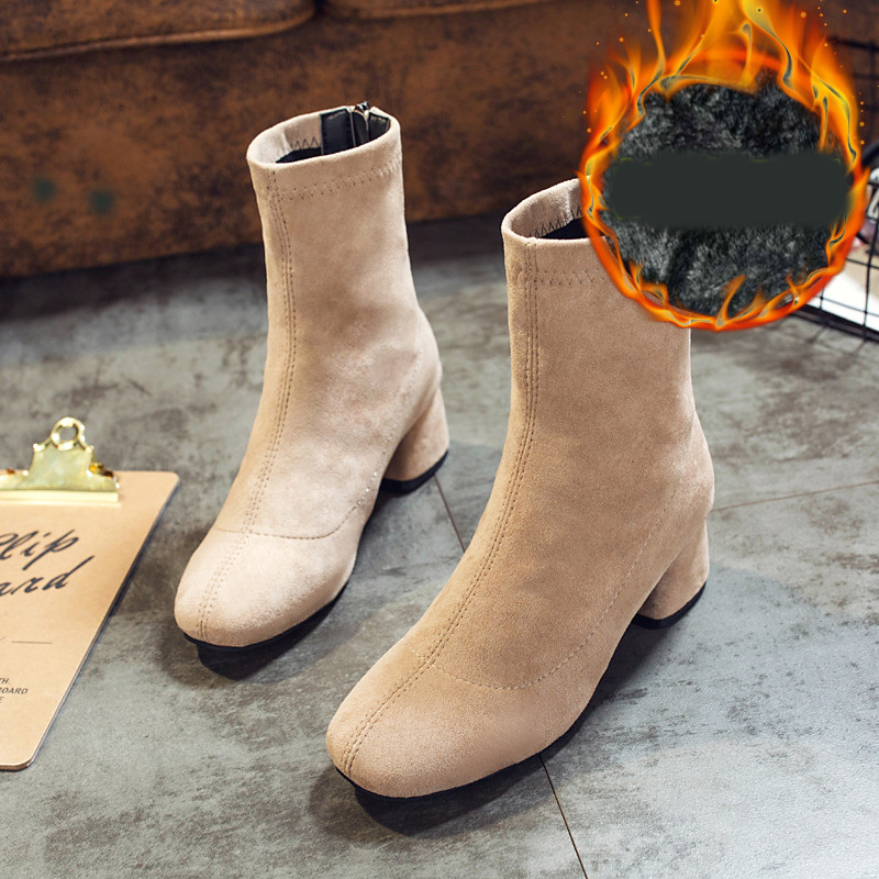 Дамски велурени боти с и без мека подплата 