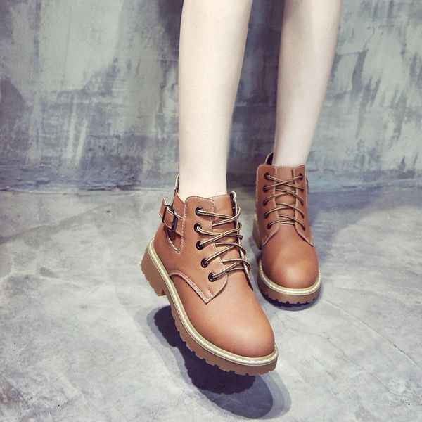 Дамски кожени есенно-зимни боти с груба подметка с и без подплата 