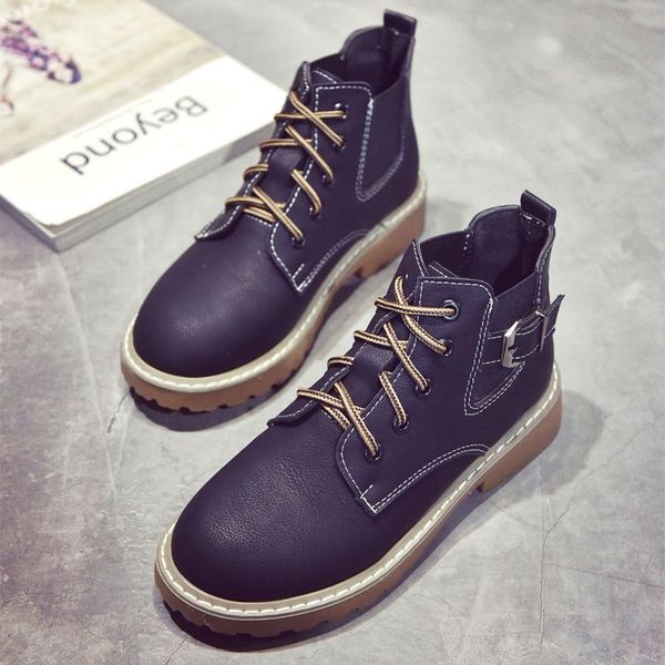 Дамски кожени есенно-зимни боти с груба подметка с и без подплата 