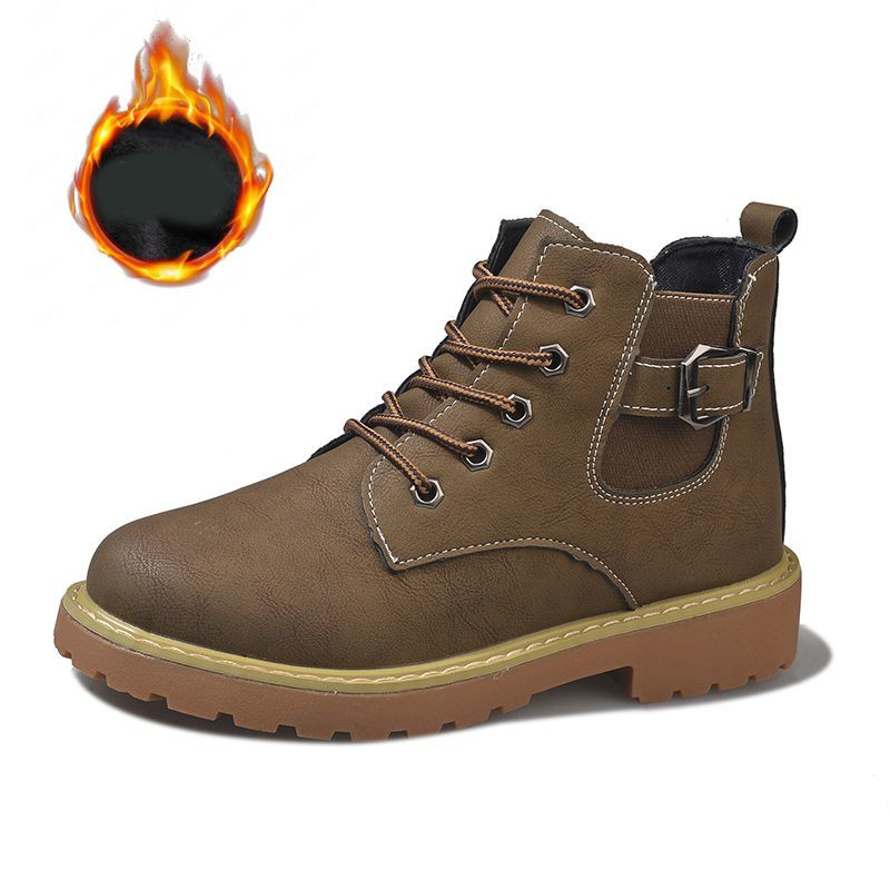 Дамски кожени есенно-зимни боти с груба подметка с и без подплата 