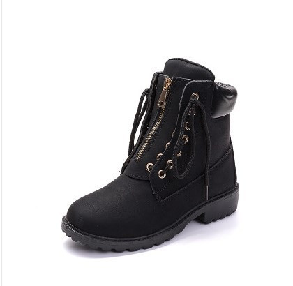 Дамски ежедневни боти с връзки от еко кожа и цип