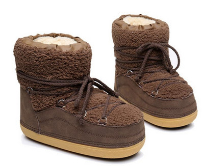 Дамски ежедневни зимни боти с връзки и равна подметка 