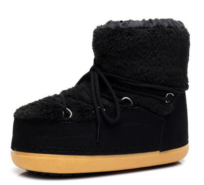 Дамски ежедневни зимни боти с връзки и равна подметка 