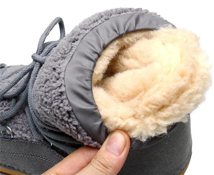 Дамски ежедневни зимни боти с връзки и равна подметка 