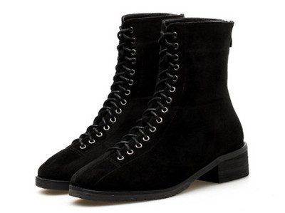 Ежедневни дамски боти с връзки в два модела - с или без подплата