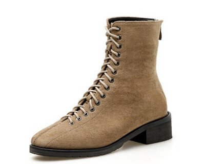 Ежедневни дамски боти с връзки в два модела - с или без подплата
