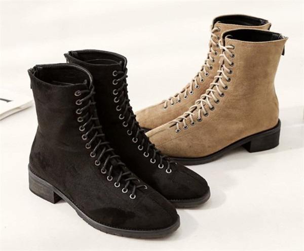 Ежедневни дамски боти с връзки в два модела - с или без подплата