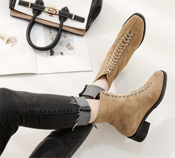 Ежедневни дамски боти с връзки в два модела - с или без подплата