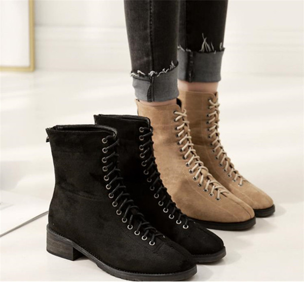 Ежедневни дамски боти с връзки в два модела - с или без подплата