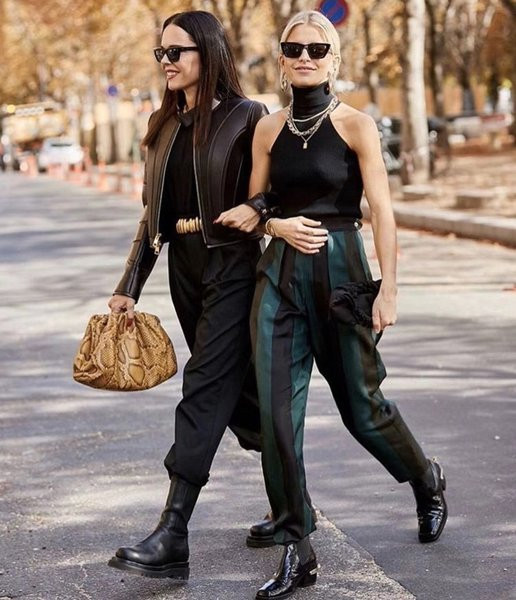 Ежедневни дамски ботуши от еко кожа с равна подметка 