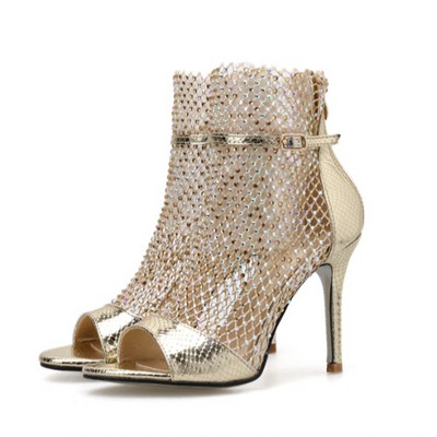 Дамски боти от мрежеста материя и отворени пръсти