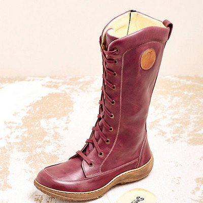 Дамски ежедневни ботуши от еко кожа и равна подметка