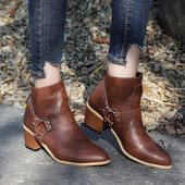 Дамски ежедневни боти - заострен модел от еко кожа