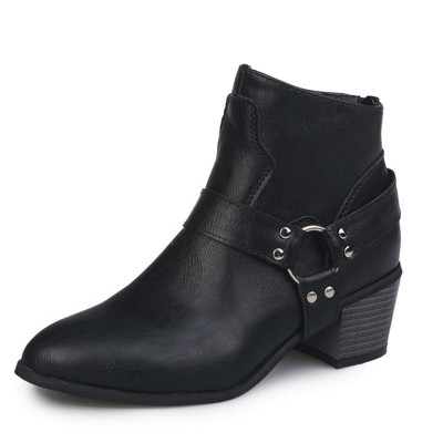 Дамски ежедневни боти - заострен модел от еко кожа