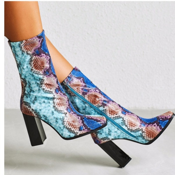 Есенни боти заоблен модел с цип и висок ток