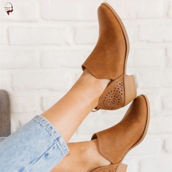 Ежедневни дамски есенни боти от еко кожа 