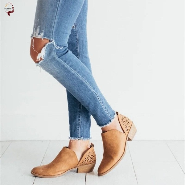 Ежедневни дамски есенни боти от еко кожа 