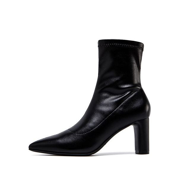 Черни дамски боти от еко кожа в няколко модела