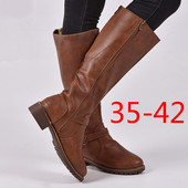 Дамски ежедневни зимни ботуши с цип -от еко кожа