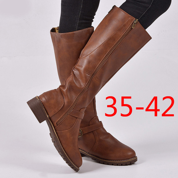 Дамски ежедневни зимни ботуши с цип -от еко кожа 