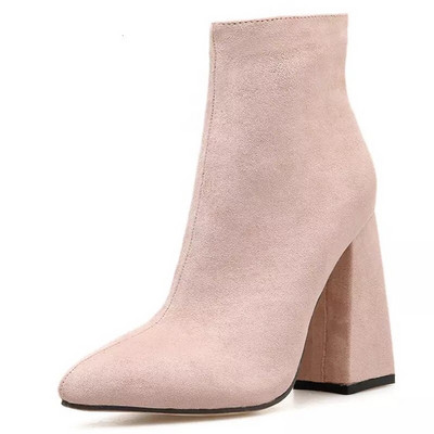 Нов модел дамски боти с цип и дебел ток-11.5см