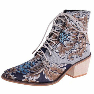 Дамски ежедневни боти с бродерия и връзки