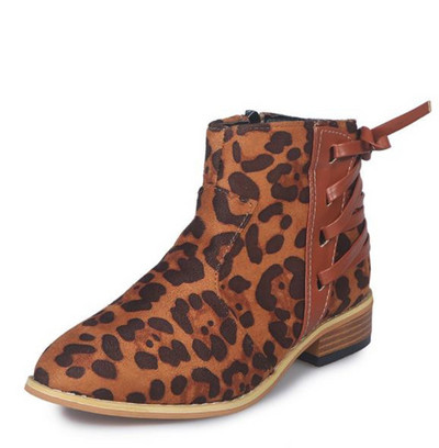 Нов модел дамски боти с нисък ток и връзки