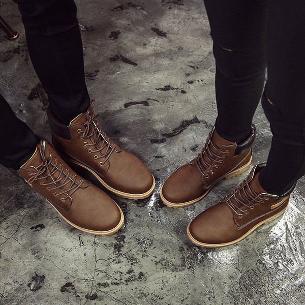 Ежедневни унисекс боти тип кубинки с връзки