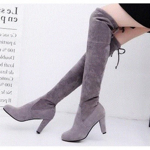 Нов модел дамски ботуши -тип чизми от еко велур