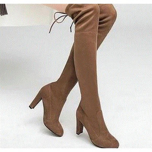 Нов модел дамски ботуши -тип чизми от еко велур